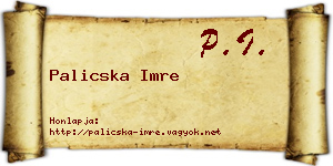 Palicska Imre névjegykártya
